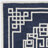 2'X4' Navy Blue Ivory Hand Tufted Greek Key Medallion Indoor Accent Rug