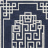 3'X5' Navy Blue Ivory Hand Tufted Greek Key Medallion Indoor Area Rug