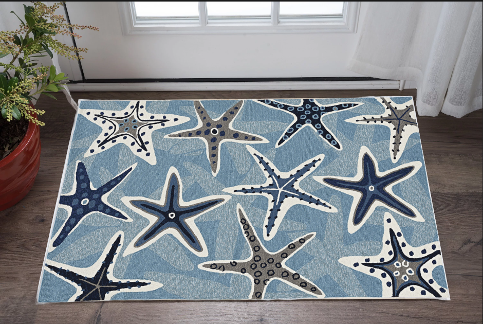 2' X 3' Blue Polypropylene Accent Rug