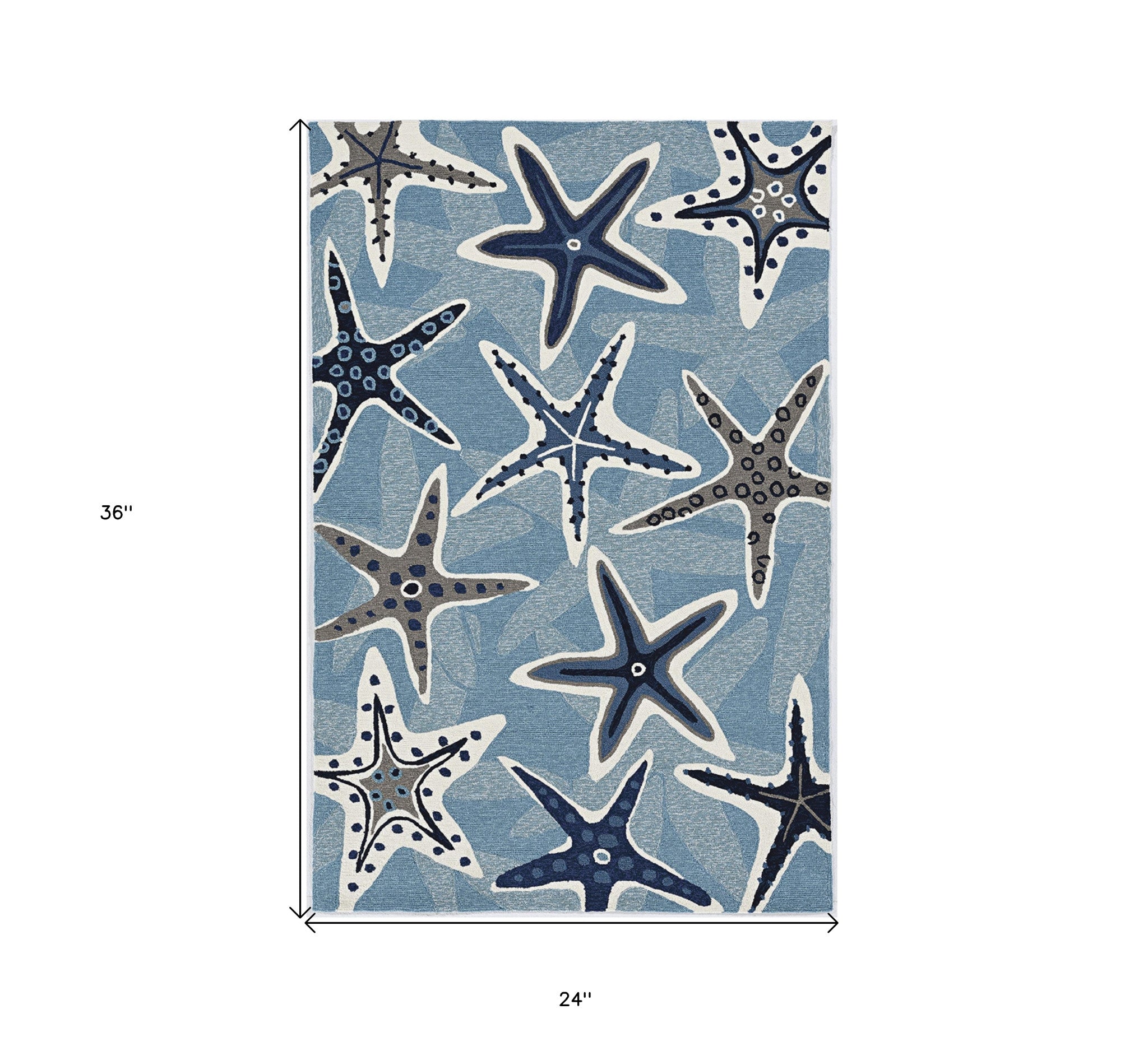 2' X 3' Blue Polypropylene Accent Rug