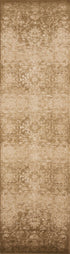 5'X8' Beige Machine Woven Distressed Floral Traditional Indoor Area Rug