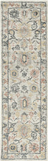 8' Ivory Hand Tufted Space Dyed Floral Traditional Indoor Runner Rug