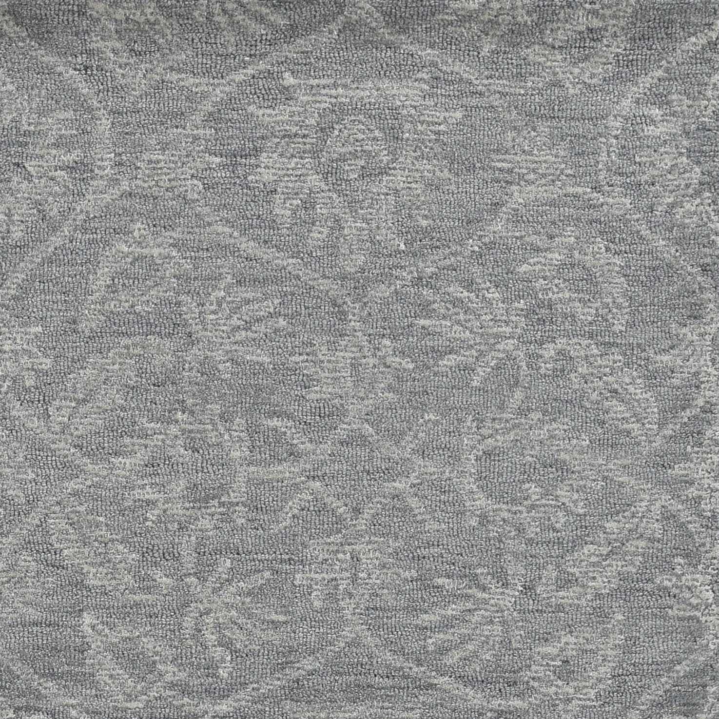 8' Grey Hand Tufted Space Dyed Floral Ogee Indoor Runner Rug