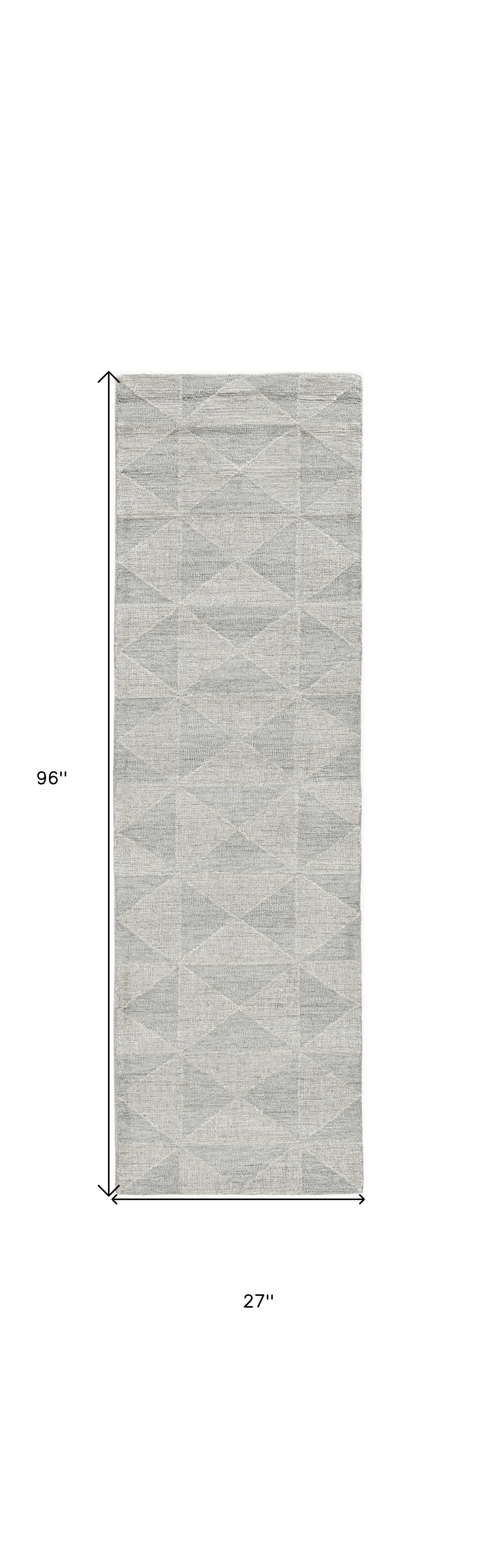 8' Ivory Wool Handmade Runner Rug