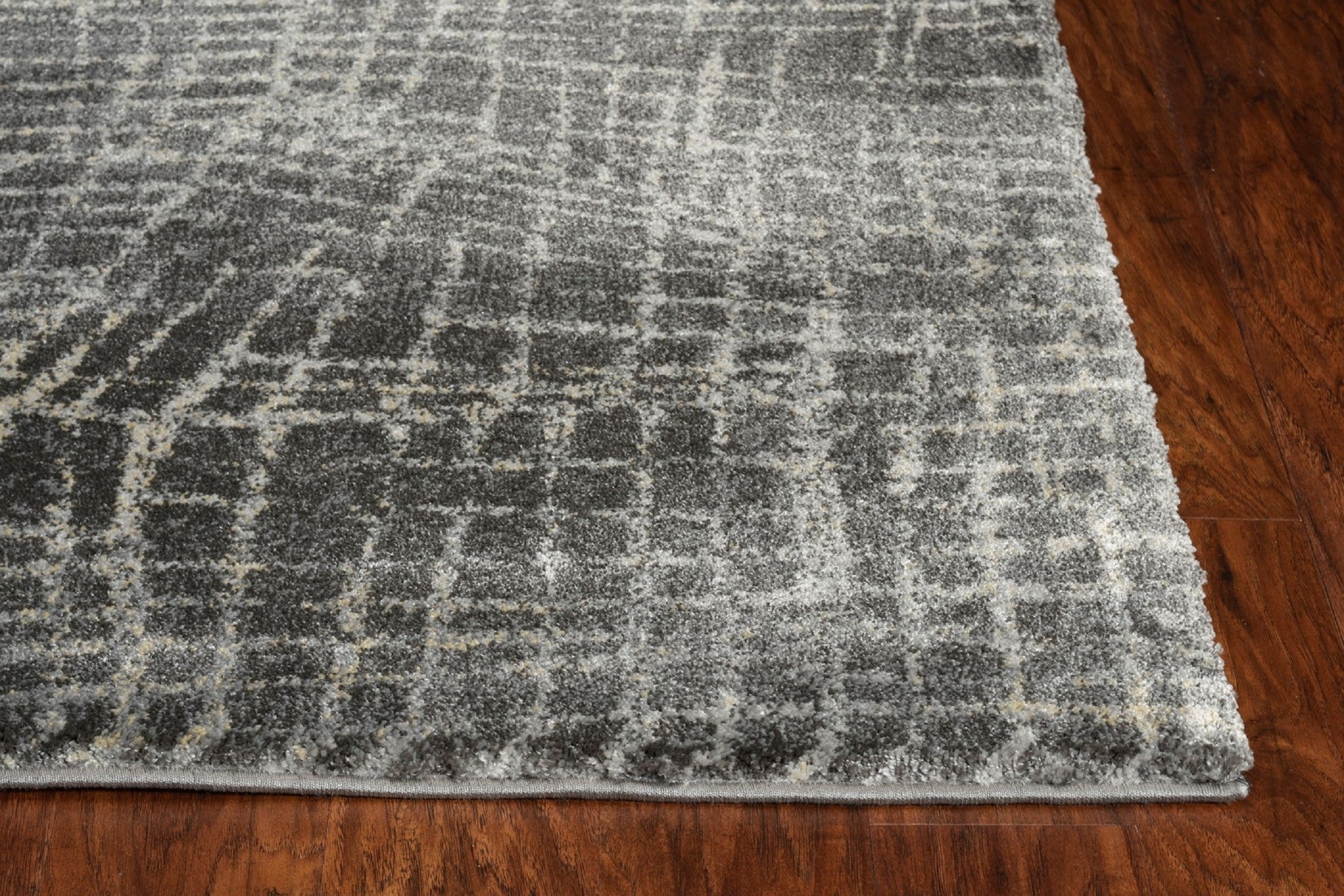 8'X10' Grey Machine Woven Abstract Scratch Indoor Area Rug