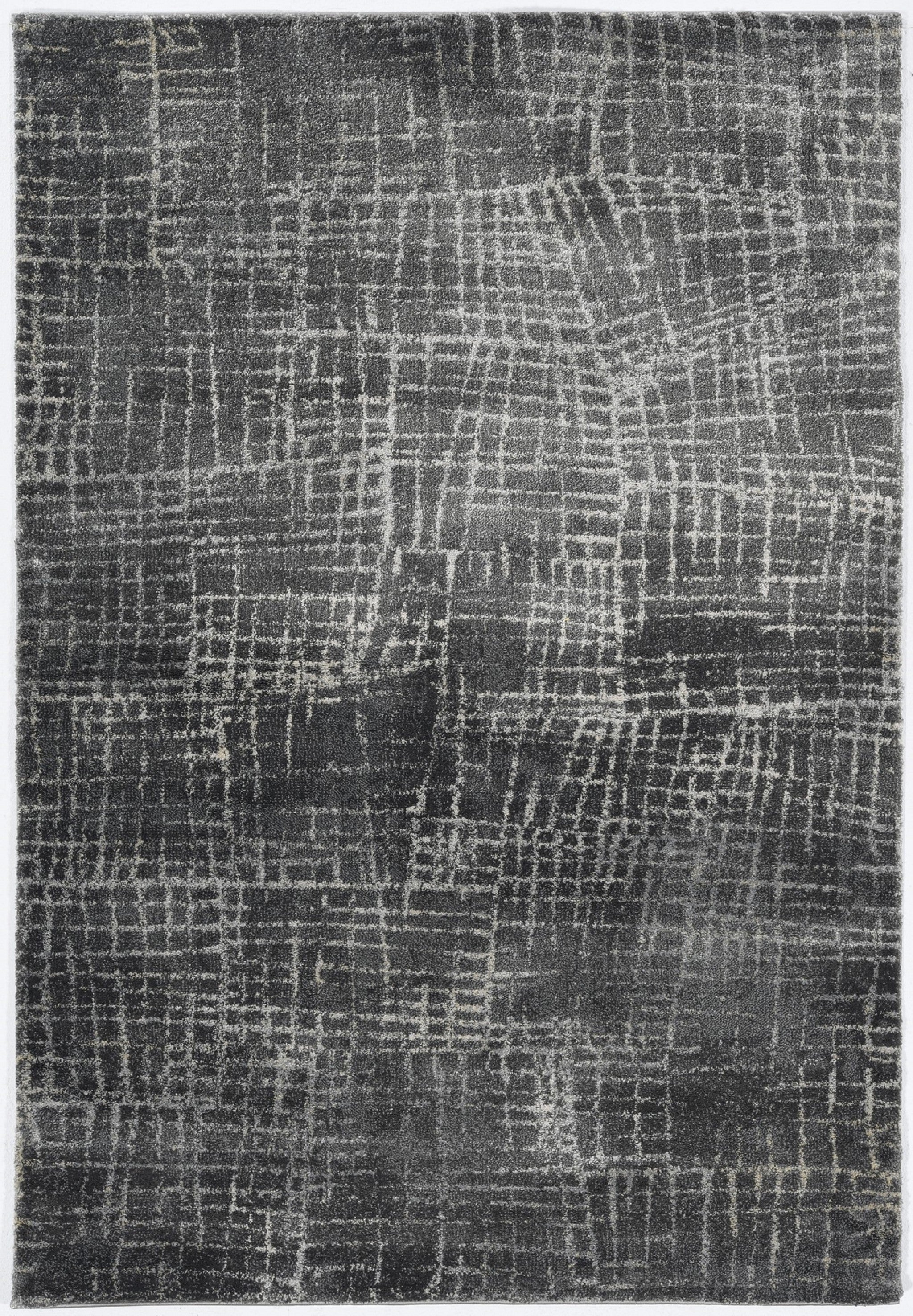 8'X10' Grey Machine Woven Abstract Scratch Indoor Area Rug