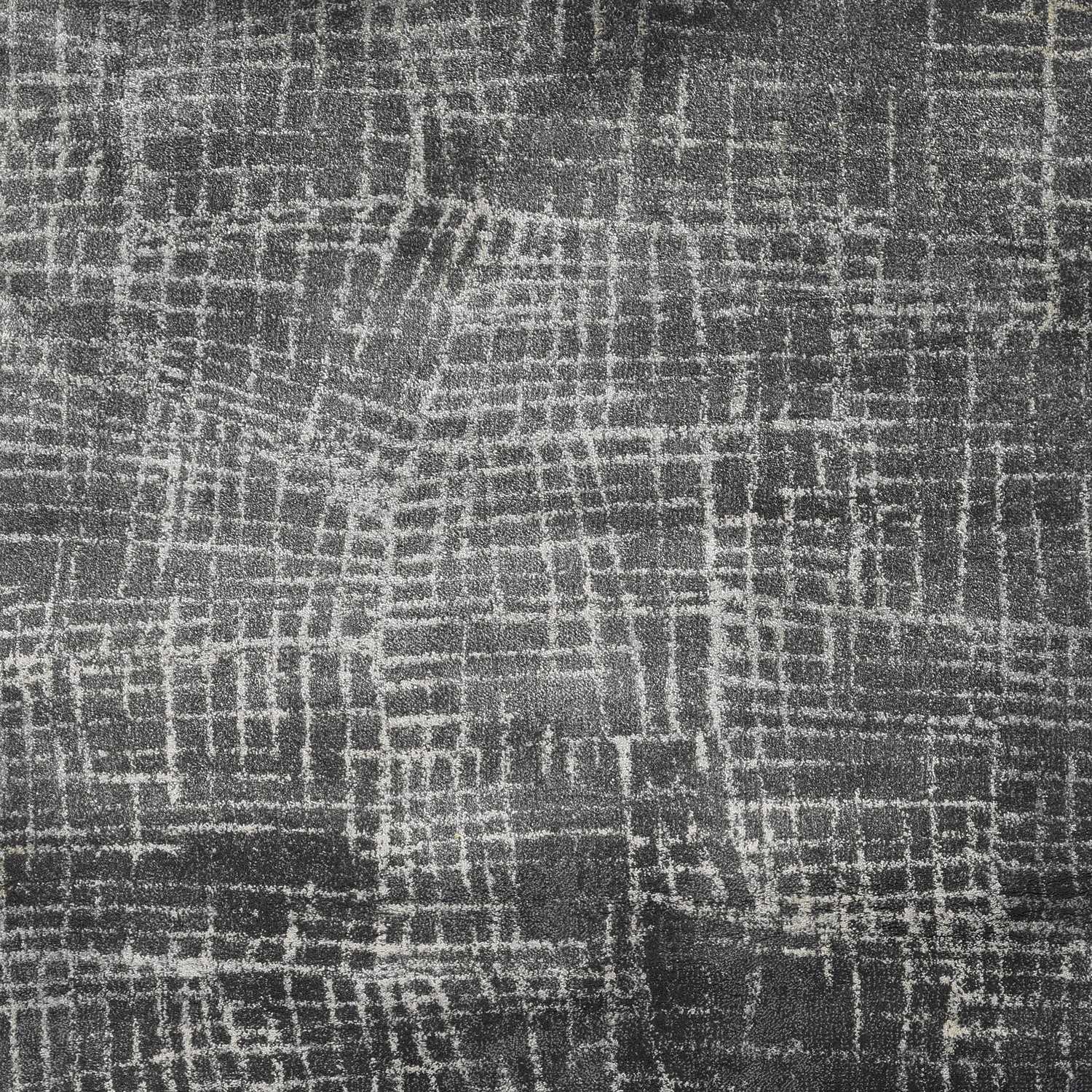 2' X 7' Grey Abstract Lines Runner Rug