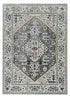 7' Grey Machine Woven Diamond Floral Medallion Indoor Runner Rug