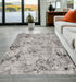 7' Ivory Grey Machine Woven Abstract Vermicular Indoor Runner Rug