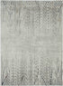 7' Ivory Grey Machine Woven Geometric Lines Indoor Runner Rug