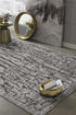 7' Grey Machine Woven Abstract  Indoor Runner Rug