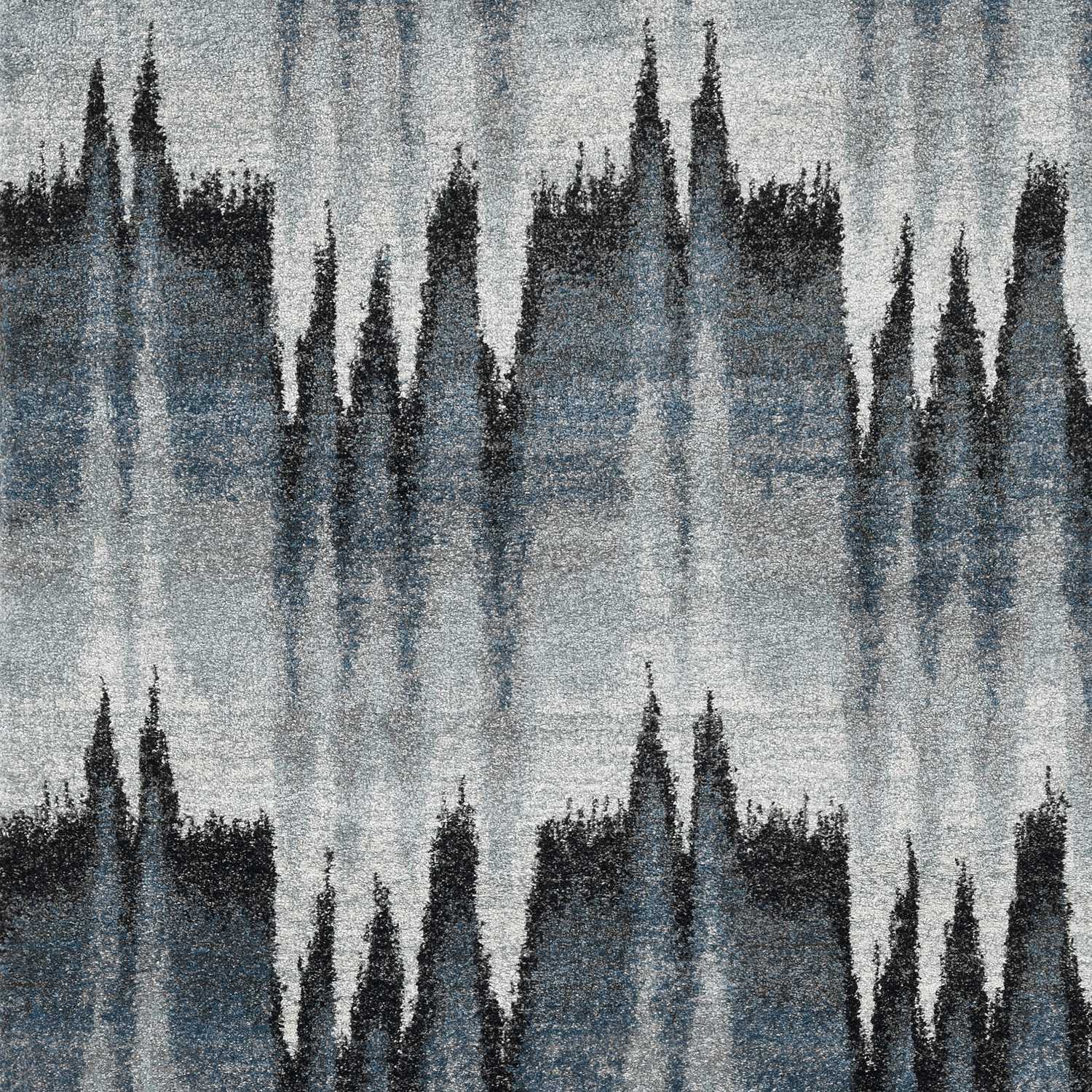 3'X5' Blue Ivory Machine Woven Abstract Pulse Area Rug