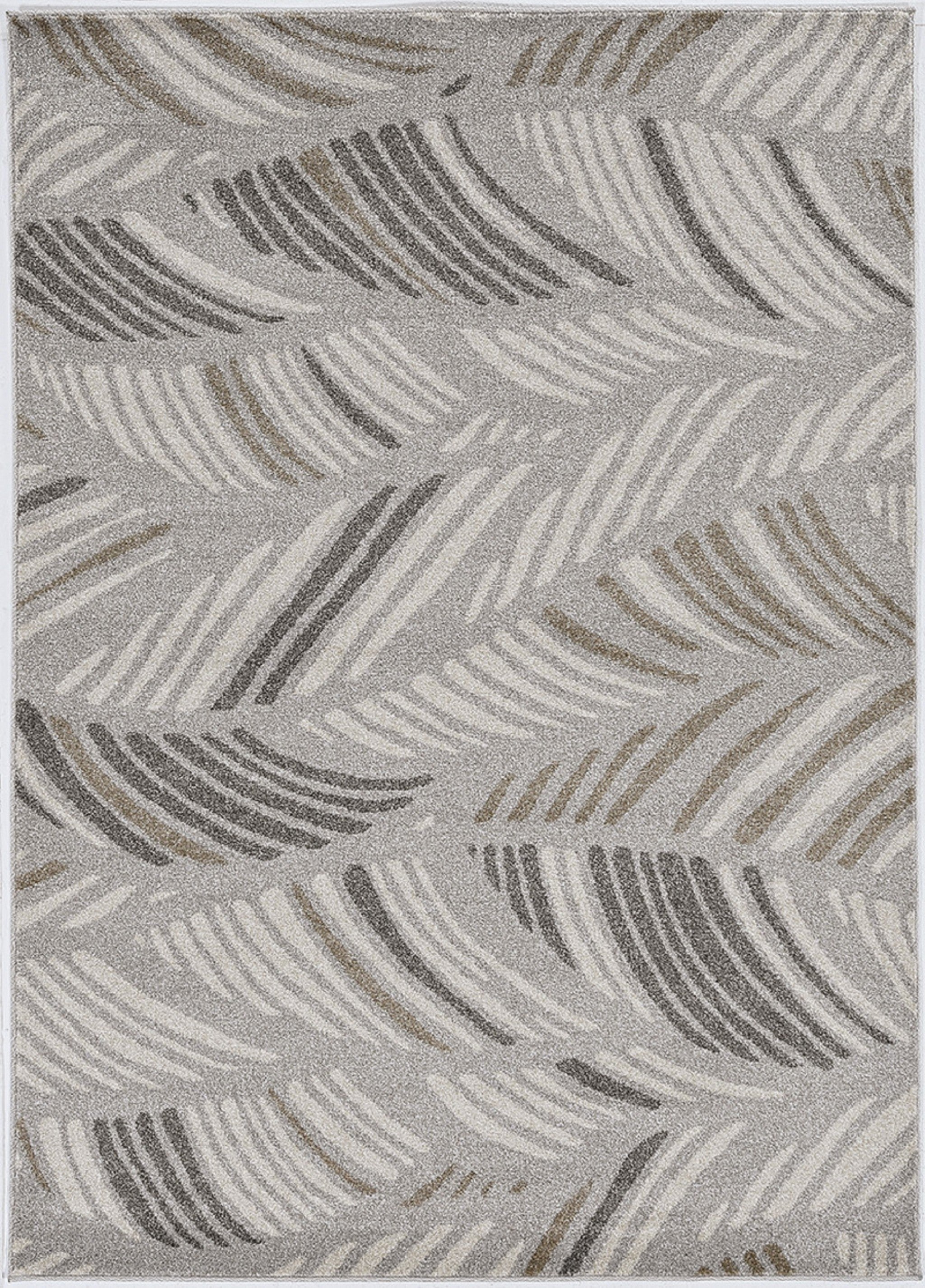 2' X 3' Grey And Beige Waves Accent Rug