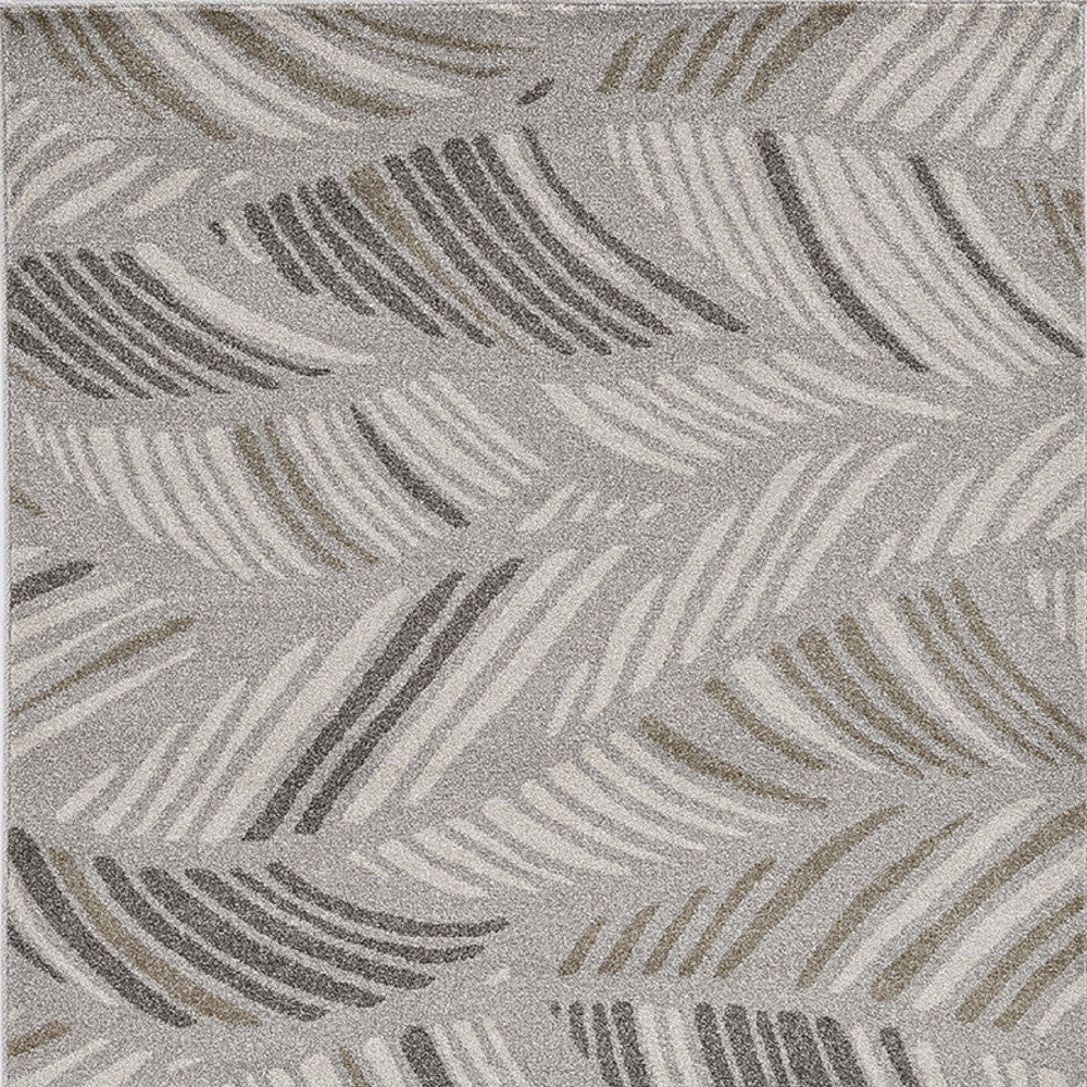 2' X 3' Grey And Beige Waves Accent Rug