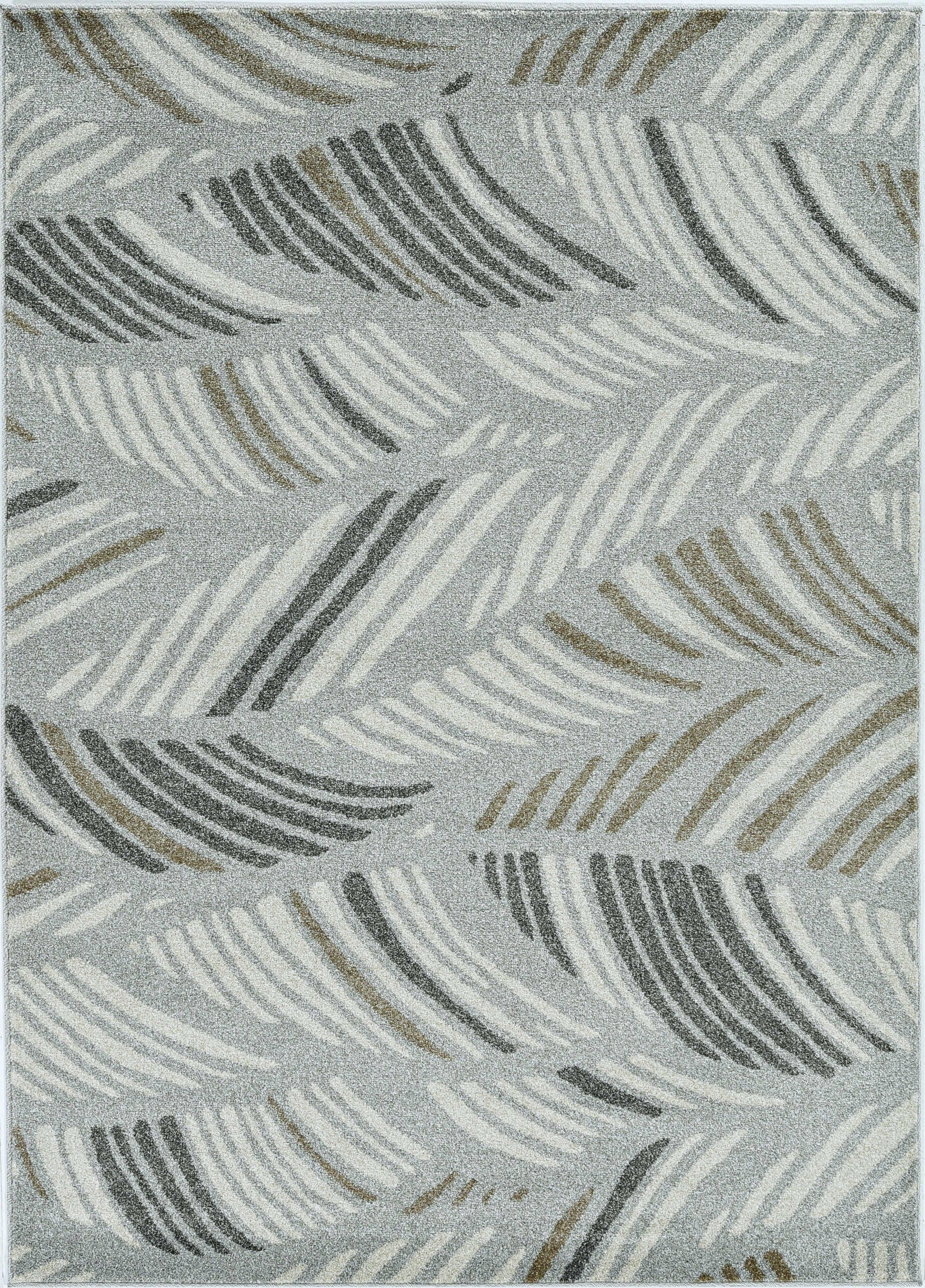 2' X 3' Grey And Beige Waves Accent Rug