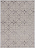 3'X5' Ivory Silver Machine Woven Geometric Indoor Area Rug