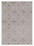 3'X5' Ivory Silver Machine Woven Geometric Indoor Area Rug