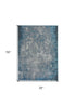 5'X8' Silver Blue Machine Woven Abstract Smudge Indoor Area Rug