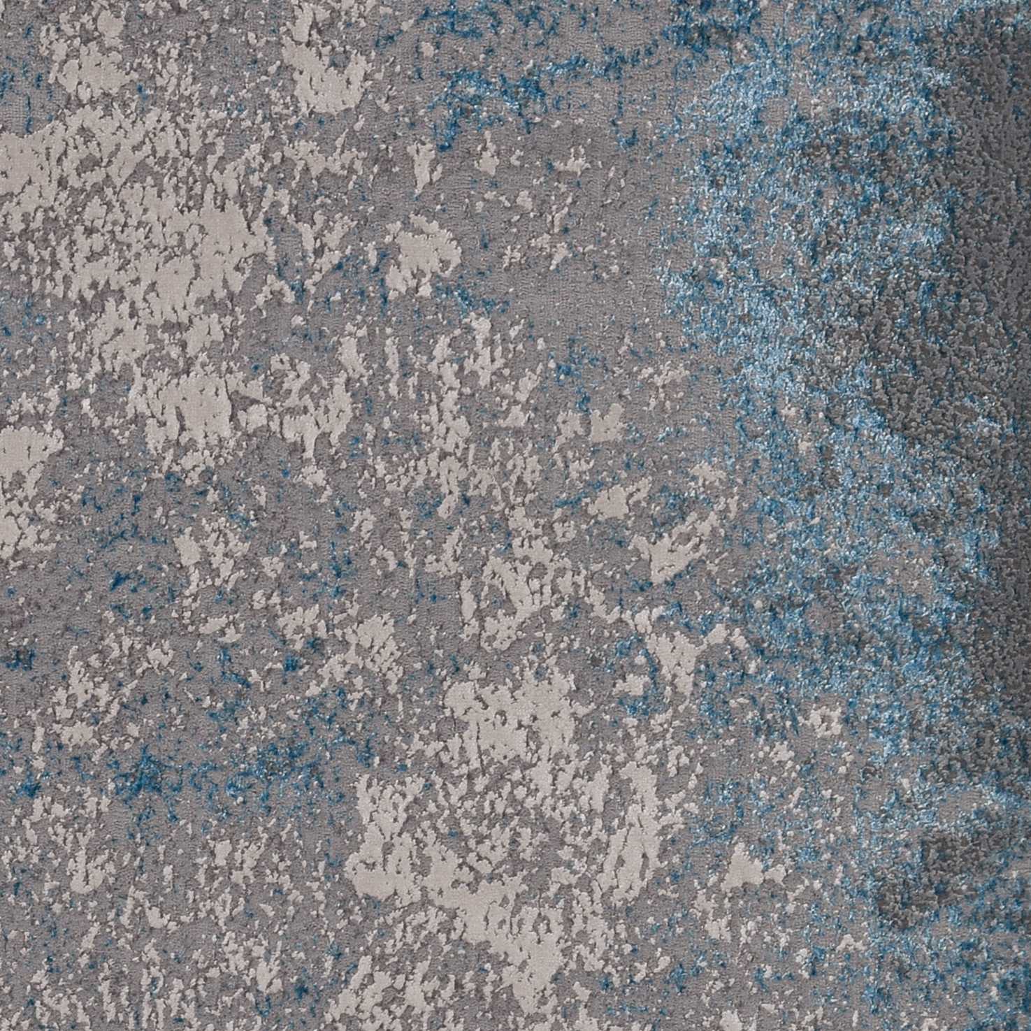 5'X8' Silver Blue Machine Woven Abstract Smudge Indoor Area Rug