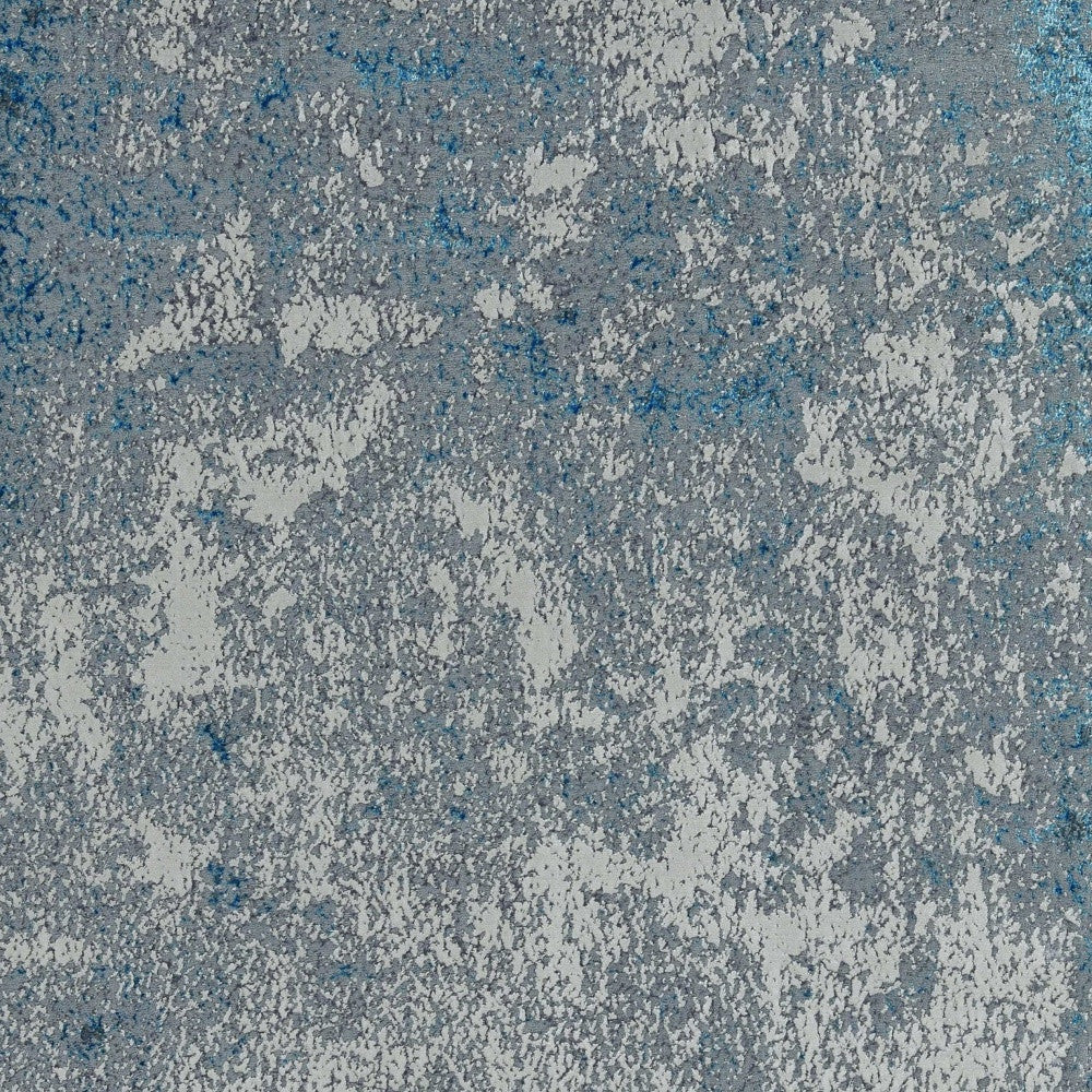 3'X5' Silver Blue Machine Woven Abstract Smudge Indoor Area Rug