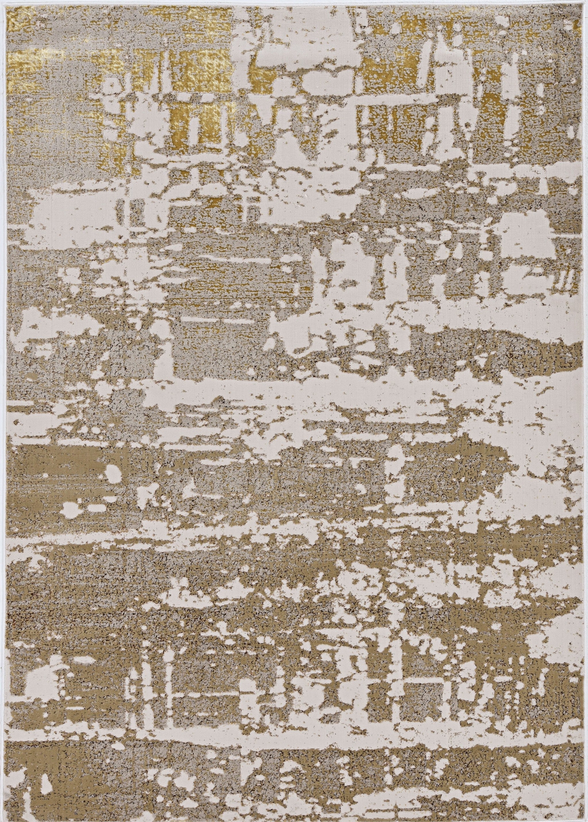 3' X 5' Ivory Or Gold Abstract Area Rug