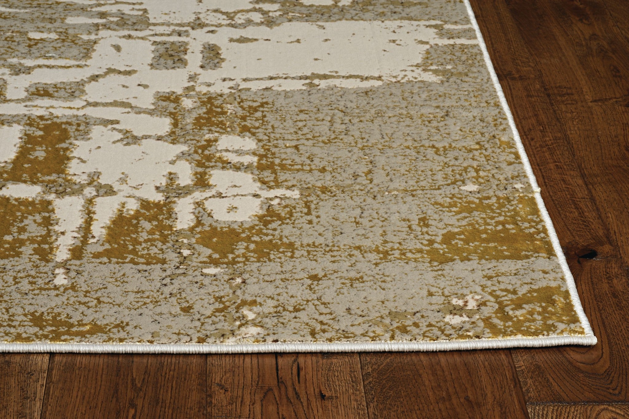 3' X 5' Ivory Or Gold Abstract Area Rug