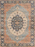 3'X5' Blue Hand Woven Oval Medallion Indoor Area Rug