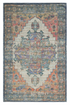 2'X4' Blue Rust Orange Hand Woven Diamond Medallion Indoor Accent Rug