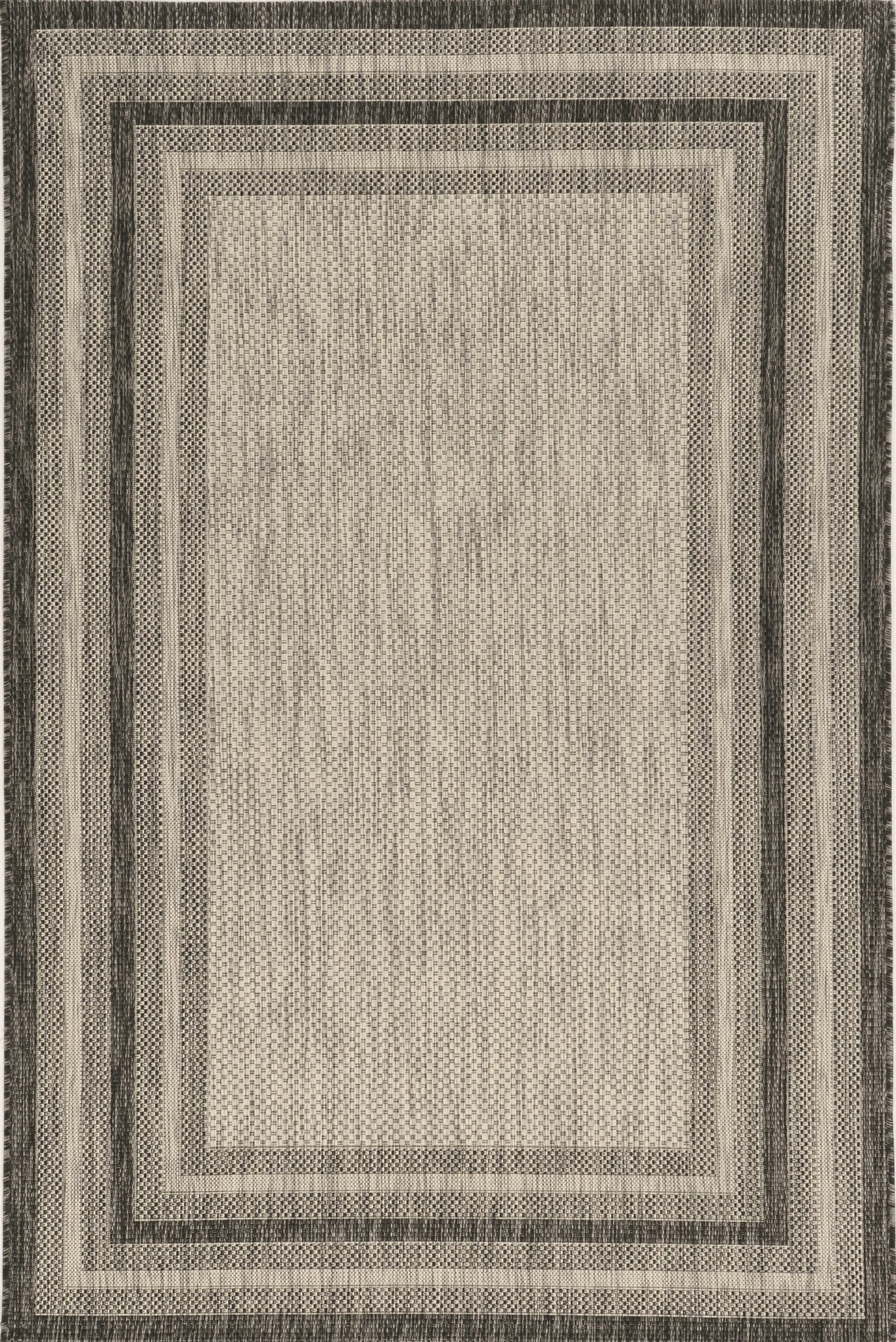 3' X 5' Grey Polypropylene Area Rug