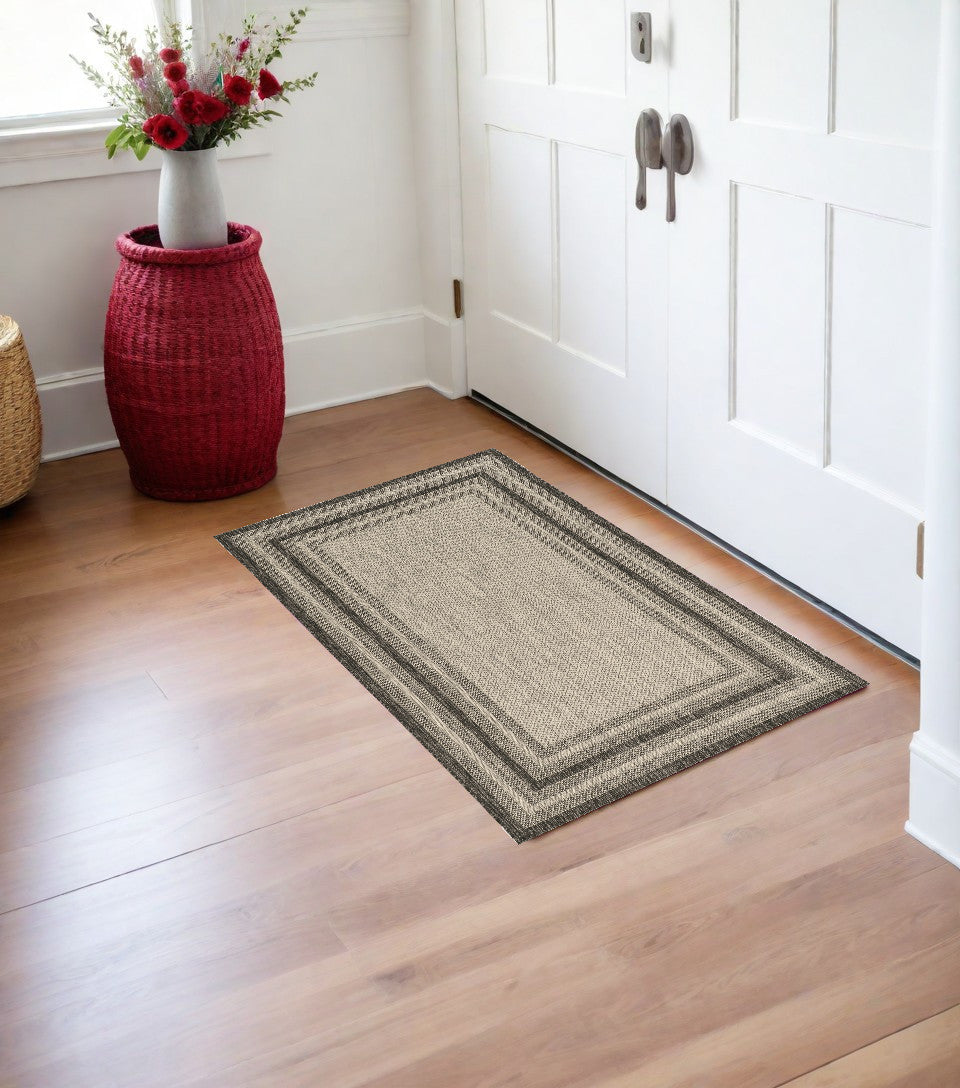 3' X 5' Grey Polypropylene Area Rug