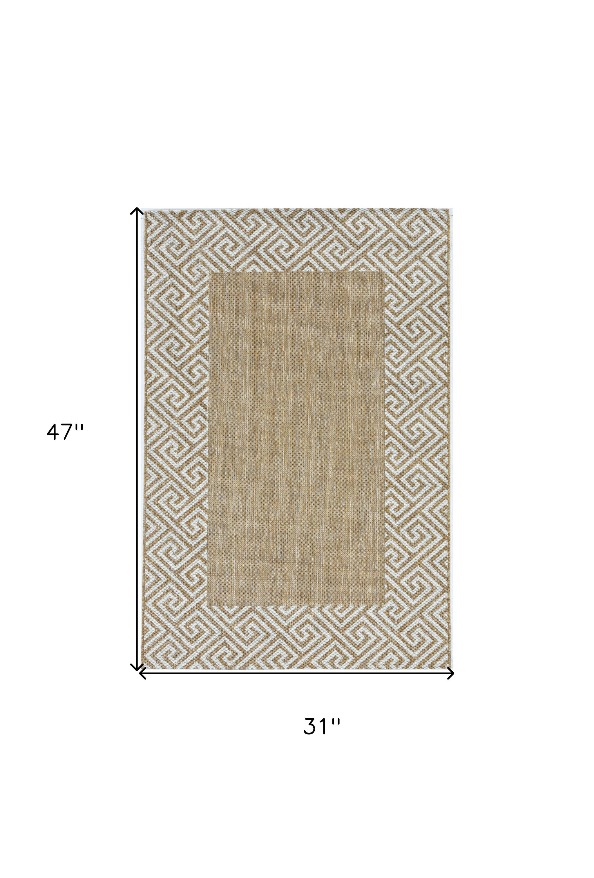 3' X 4' Natural Polypropylene Area Rug