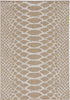 3'X4' Ivory Machine Woven Uv Treated Snake Print Indoor Outdoor Accent Rug