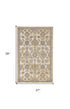 2' X 7' Ivory Sand Floral Vine Wool Indoor Runner Rug