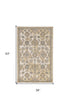 2' X 7' Ivory Sand Floral Vine Wool Indoor Runner Rug