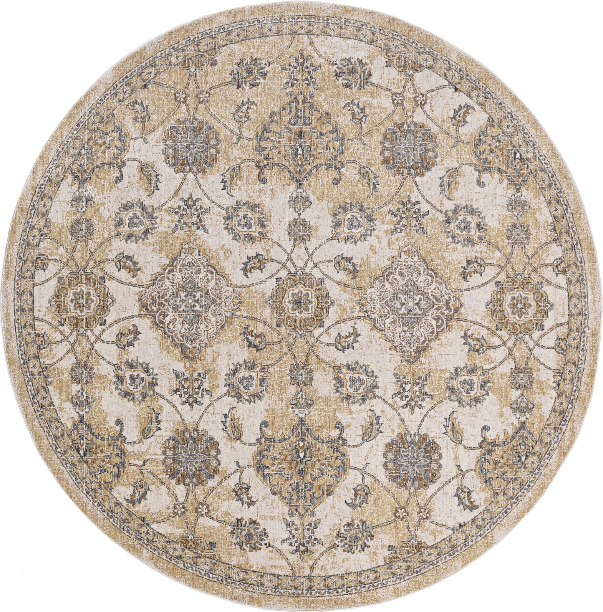 2' X 3' Ivory Sand Vintage Wool Accent Rug