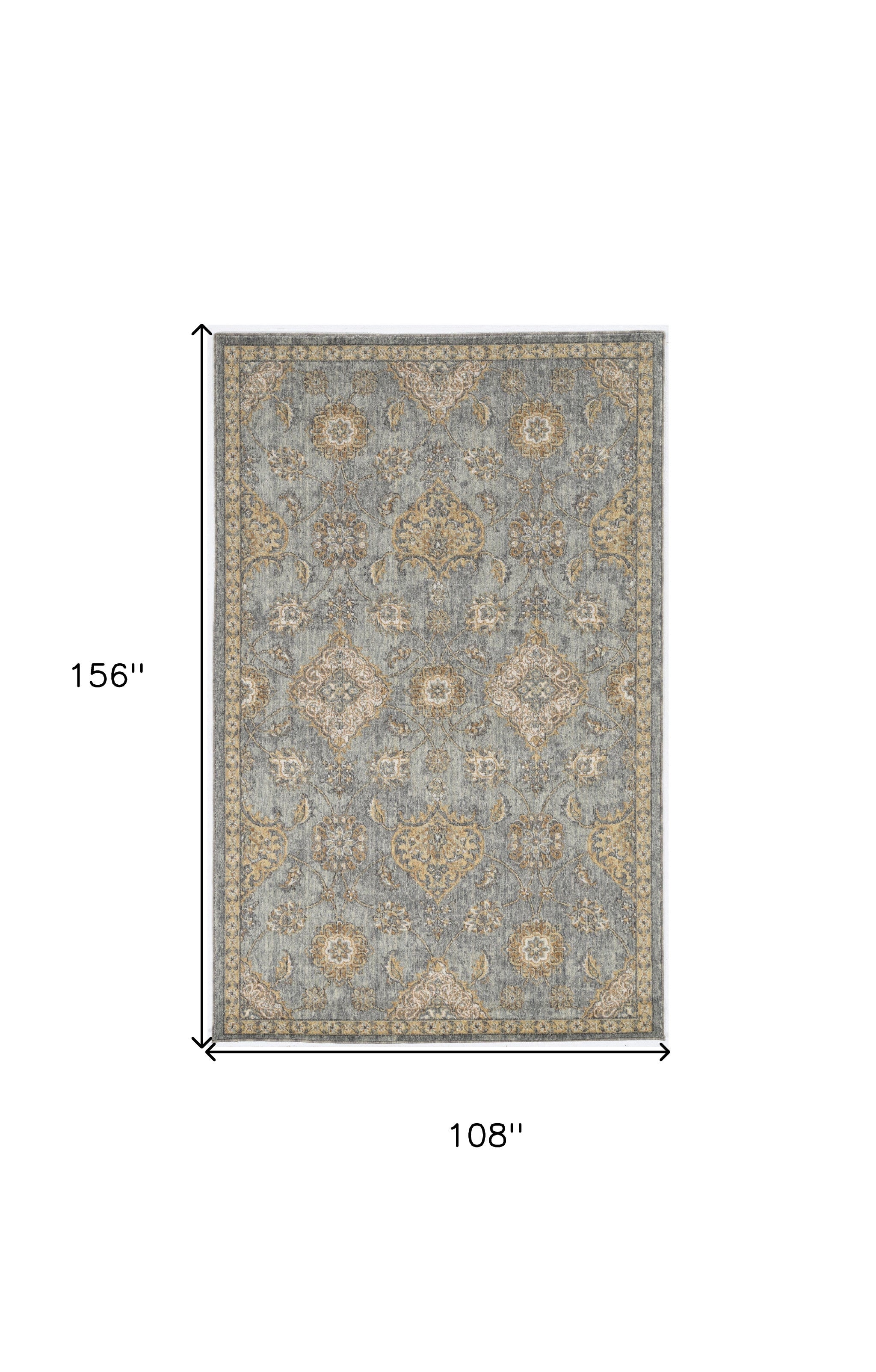 2'X3' Sage Green Machine Woven Vintage Traditional Indoor Accent Rug