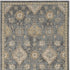 3'X5' Slate Grey Machine Woven Bordered Floral Vines Indoor Area Rug