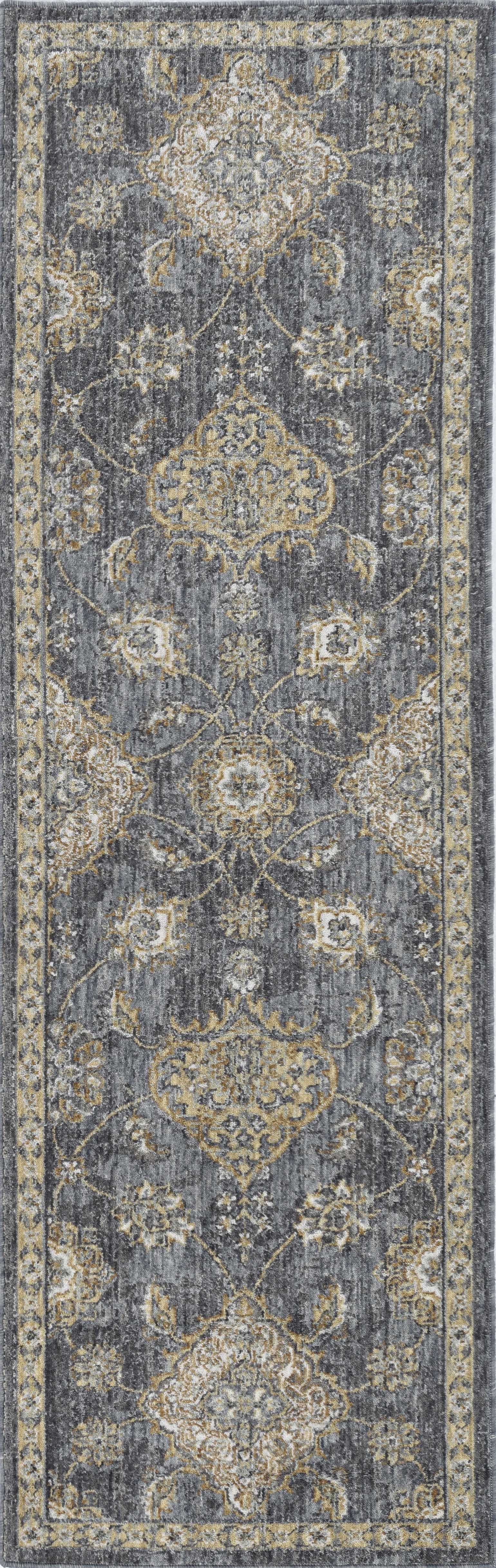 2' X 3' Slate Grey Vintage Wool Accent Rug