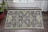 3'X5' Slate Grey Machine Woven Bordered Floral Vines Indoor Area Rug