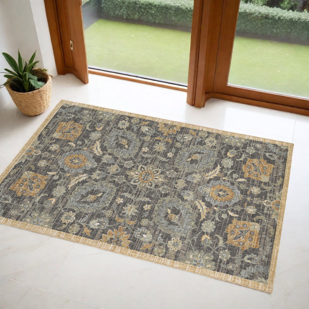 91 X 130 Taupe Wool Rug