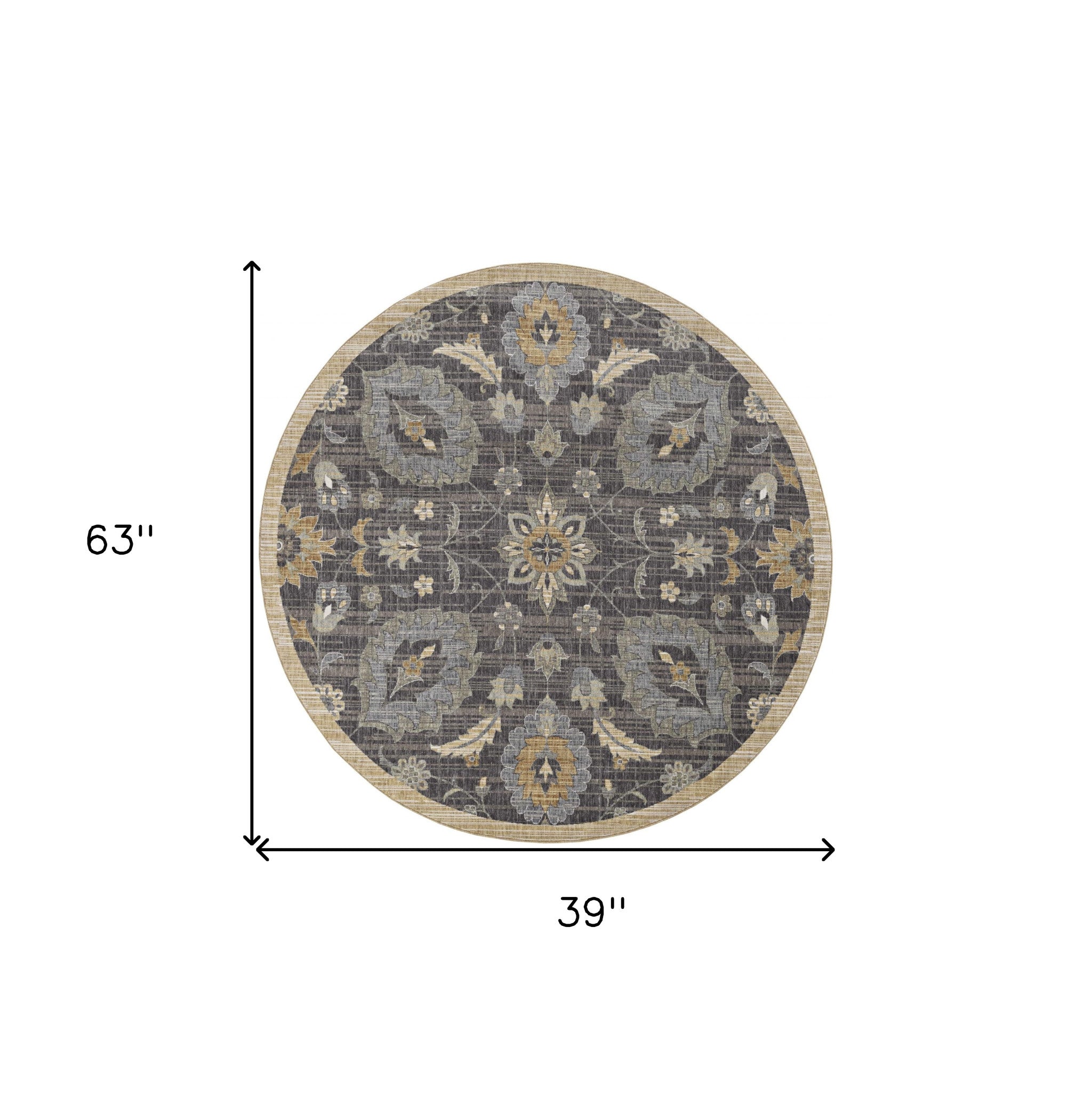 91 X 130 Taupe Wool Rug