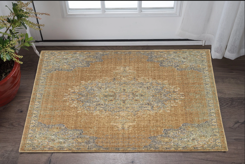 2' X 3' Coffee Vintage Wool Accent Rug