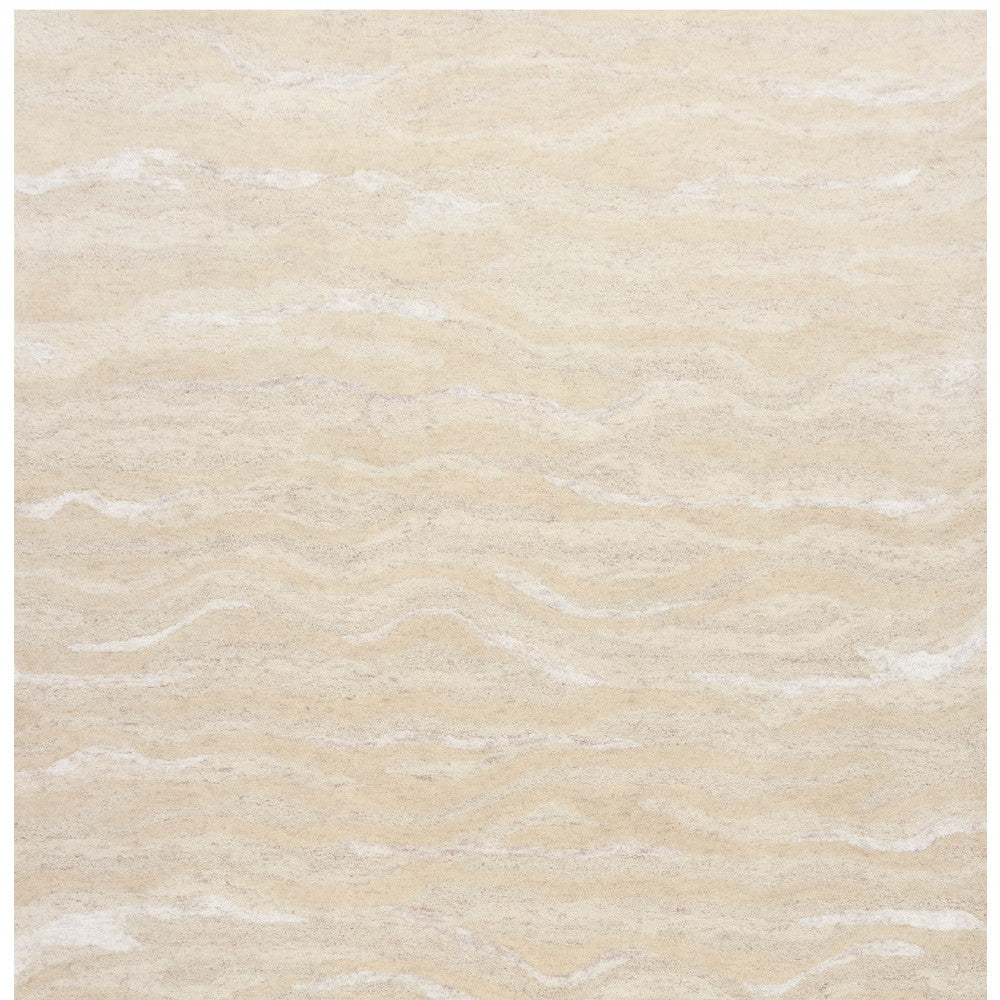 3'X5' Ivory Hand Tufted Abstract Indoor Area Rug