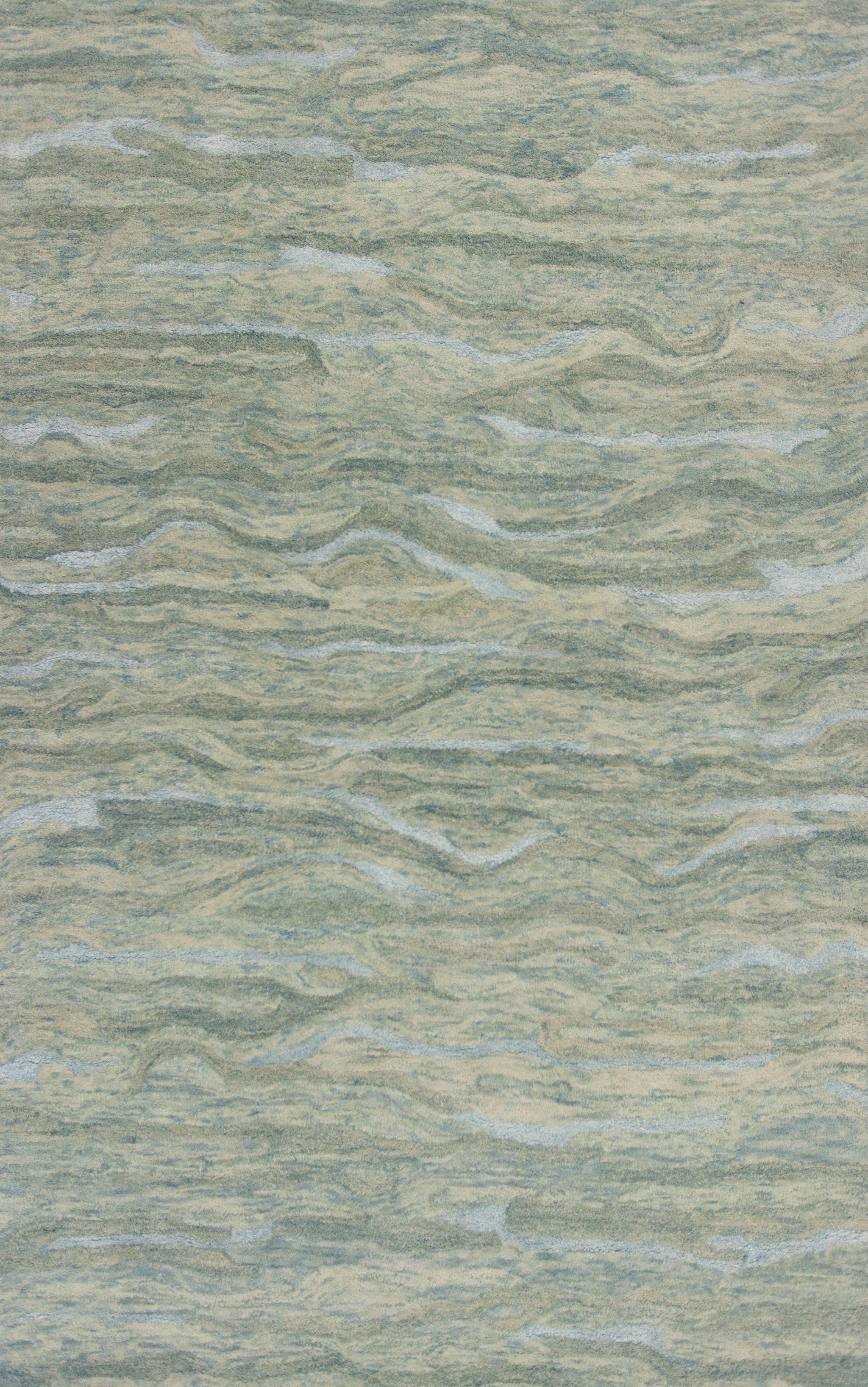 5'X7' Seafoam Blue Hand Tufted Abstract Indoor Area Rug