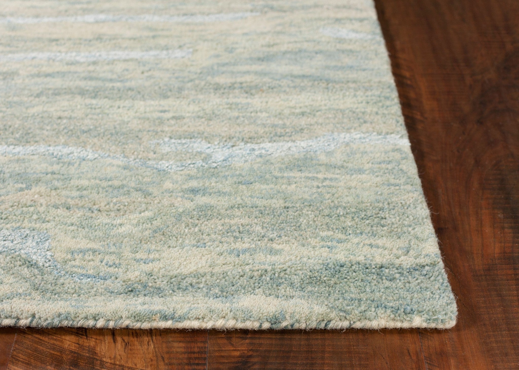 5'X7' Seafoam Blue Hand Tufted Abstract Indoor Area Rug