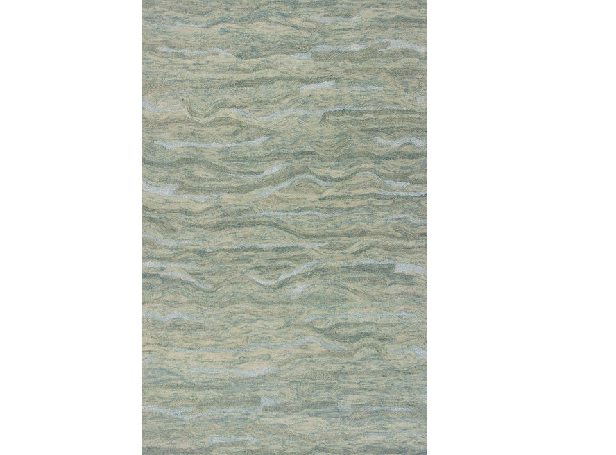 5'X7' Seafoam Blue Hand Tufted Abstract Indoor Area Rug