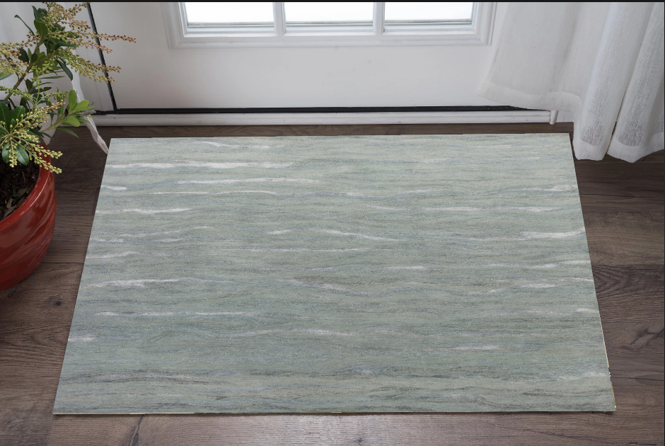 5'X7' Slate Grey Hand Tufted Abstract Indoor Area Rug