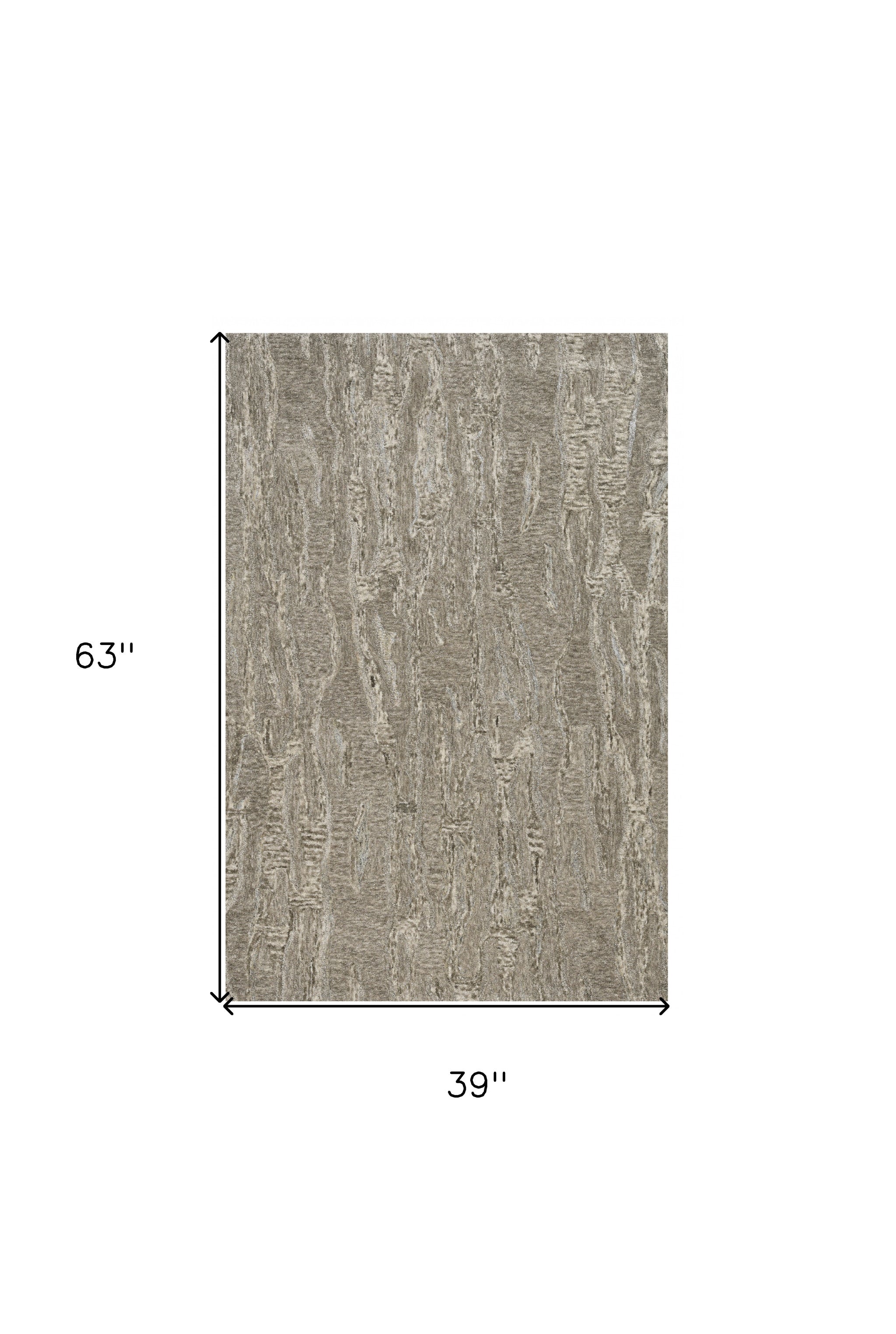 3'X5' Sand Hand Tufted Abstract Indoor Area Rug