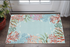 2'X4' Blue Hand Hooked Bordered Coral Reef Indoor Accent Rug