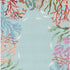 2'X4' Blue Hand Hooked Bordered Coral Reef Indoor Accent Rug